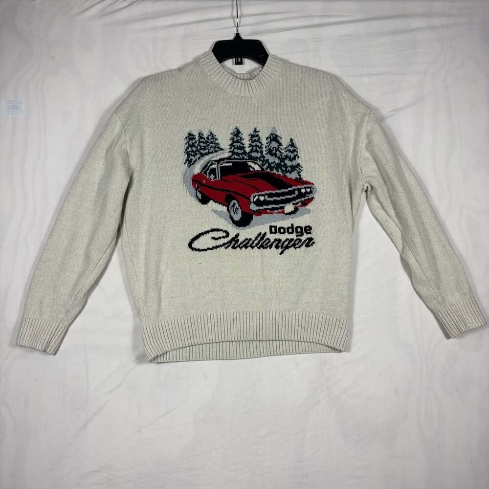 Hollister Dodge Challenger Boxy Fit Size S Graphic Knit Sweater